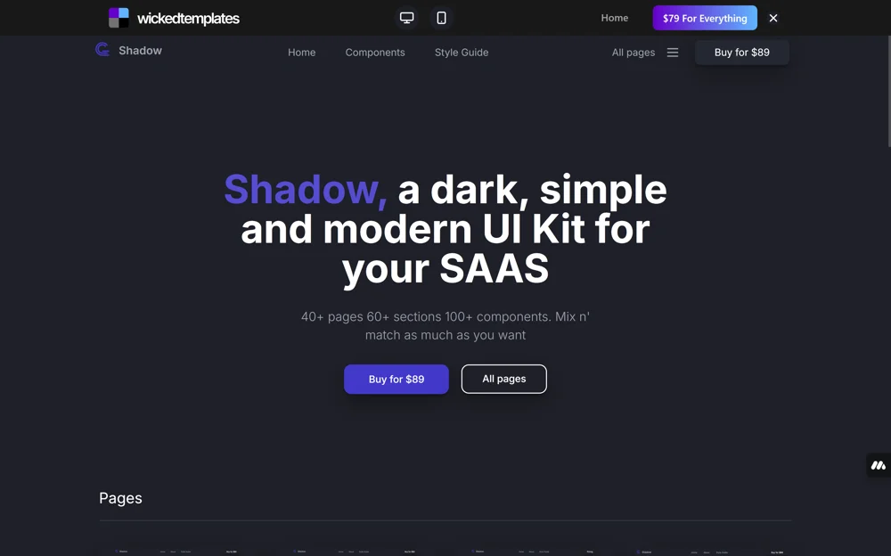 Shadow - Tailwind UI Kit