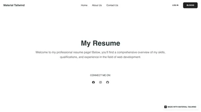 NextJS Tailwind Resume Page