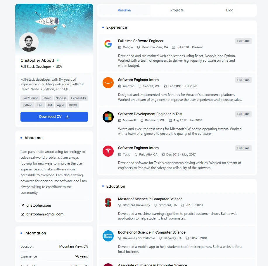 Personal CV